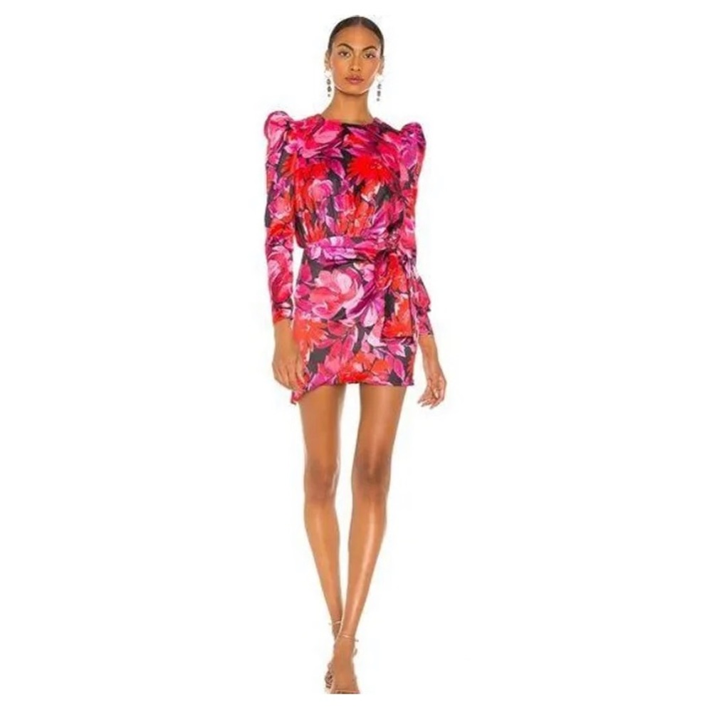 NBD Levigne Mini Dress in Dark Floral Red REVOLVE